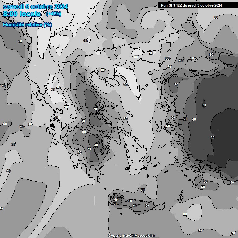 Modele GFS - Carte prvisions 