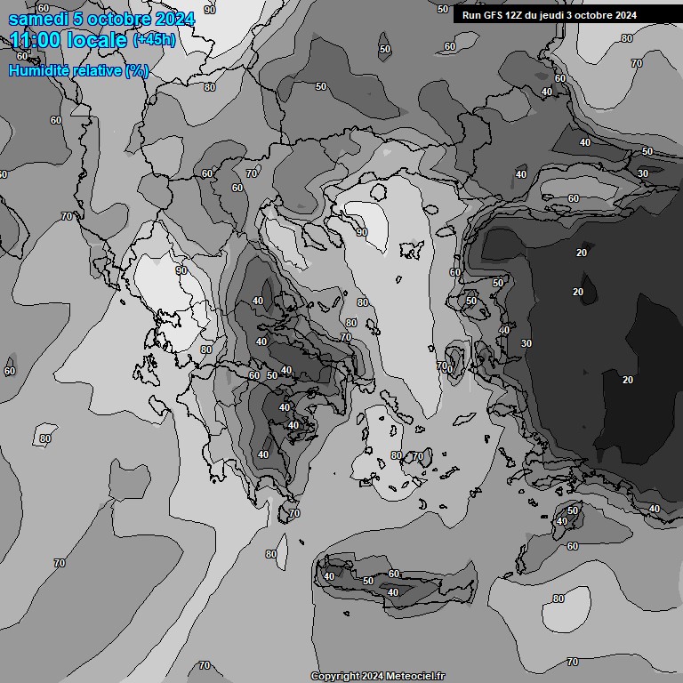 Modele GFS - Carte prvisions 