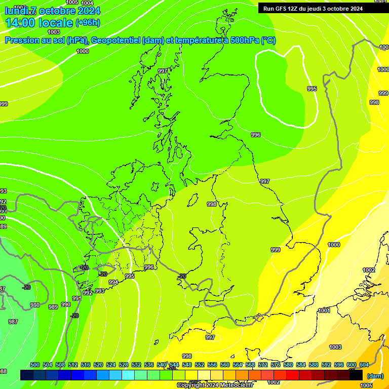 Modele GFS - Carte prvisions 