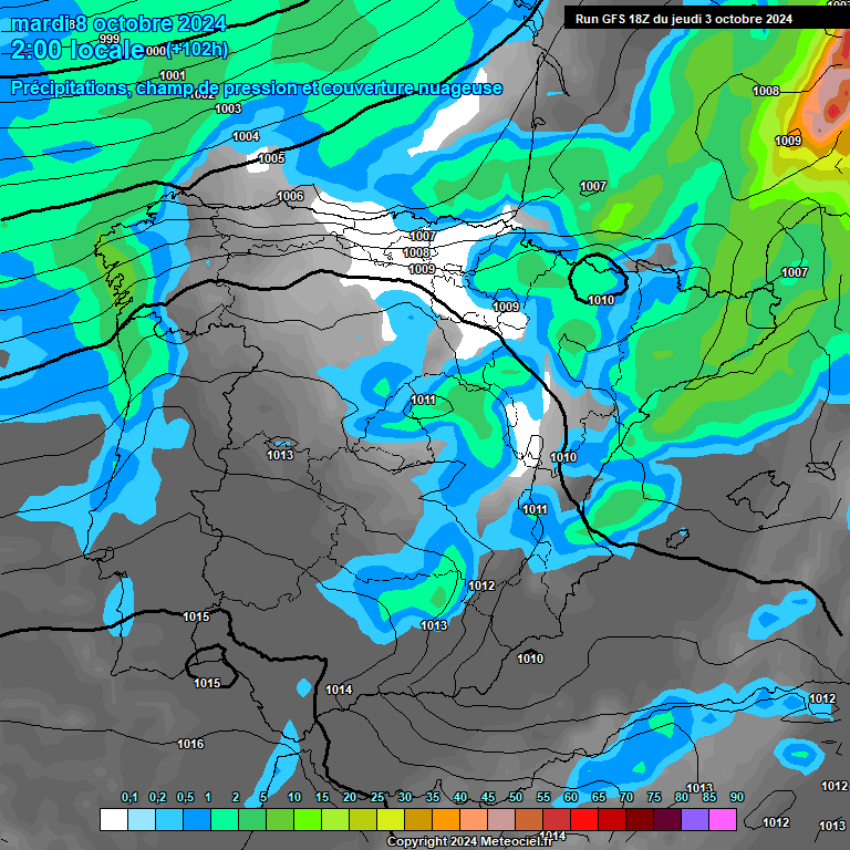 Modele GFS - Carte prvisions 