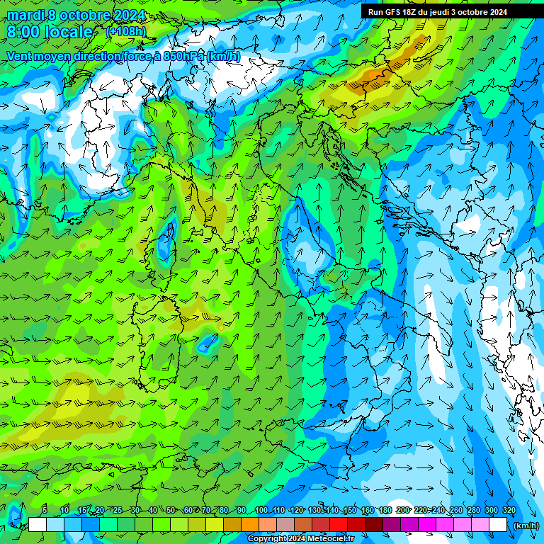 Modele GFS - Carte prvisions 