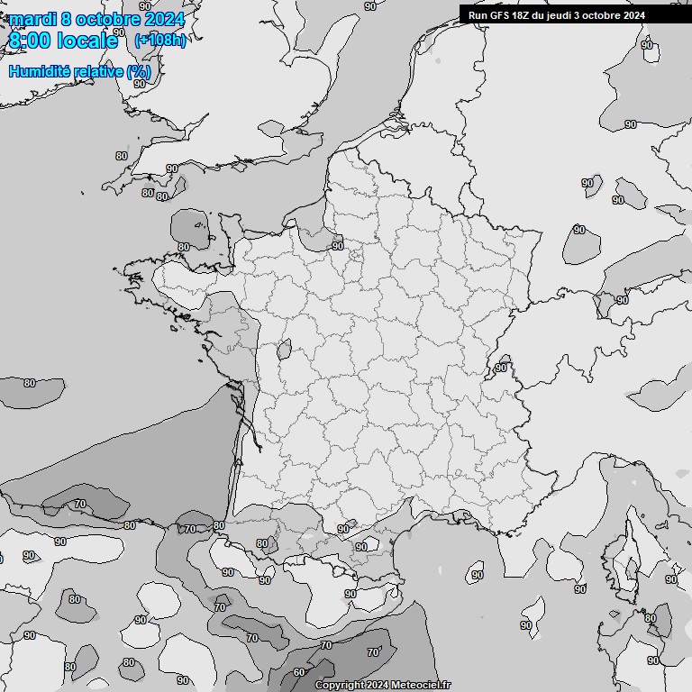 Modele GFS - Carte prvisions 