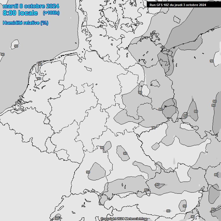 Modele GFS - Carte prvisions 