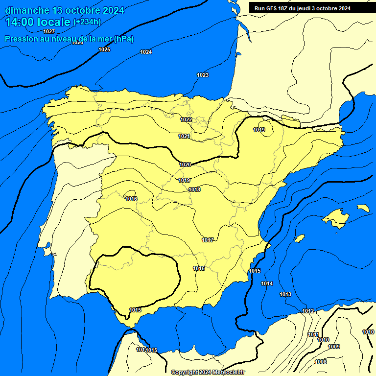 Modele GFS - Carte prvisions 