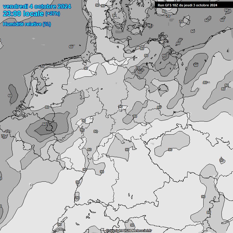 Modele GFS - Carte prvisions 