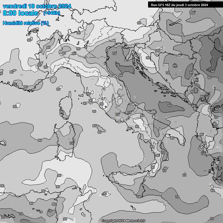 Modele GFS - Carte prvisions 