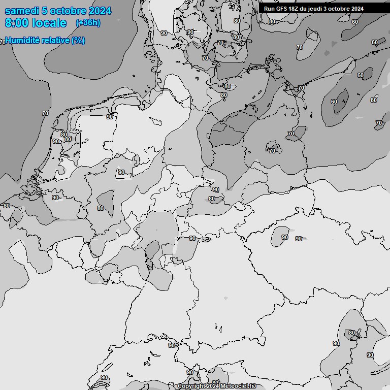 Modele GFS - Carte prvisions 