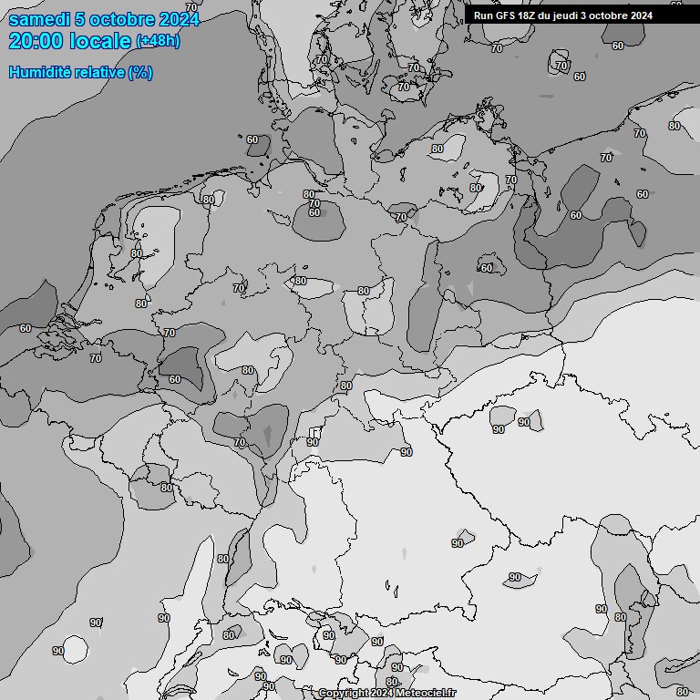 Modele GFS - Carte prvisions 