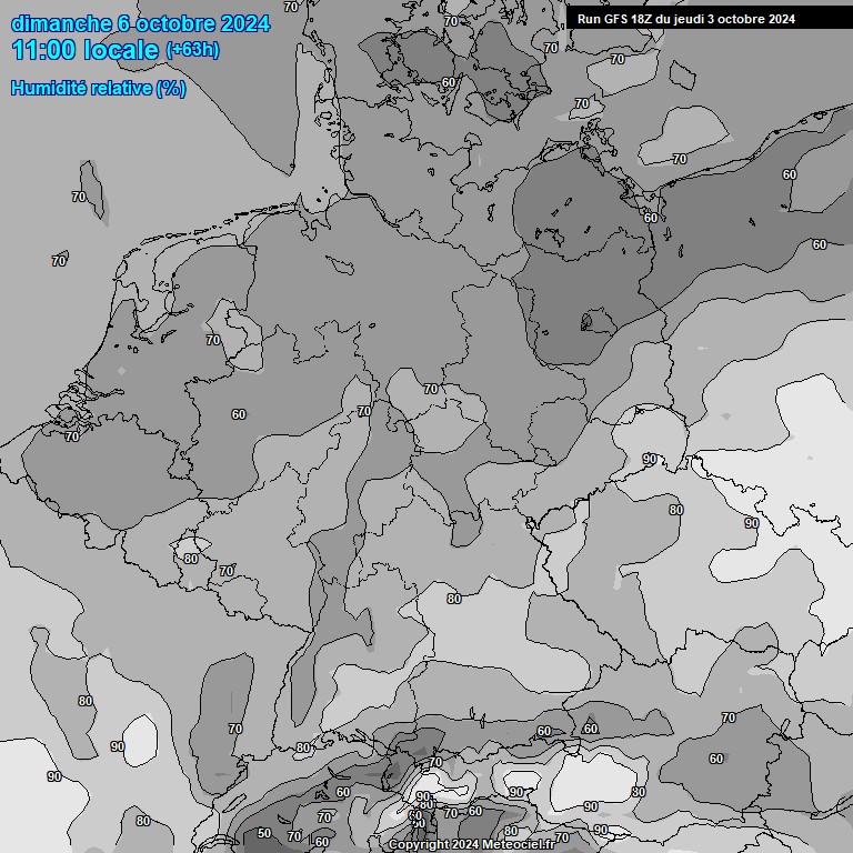 Modele GFS - Carte prvisions 