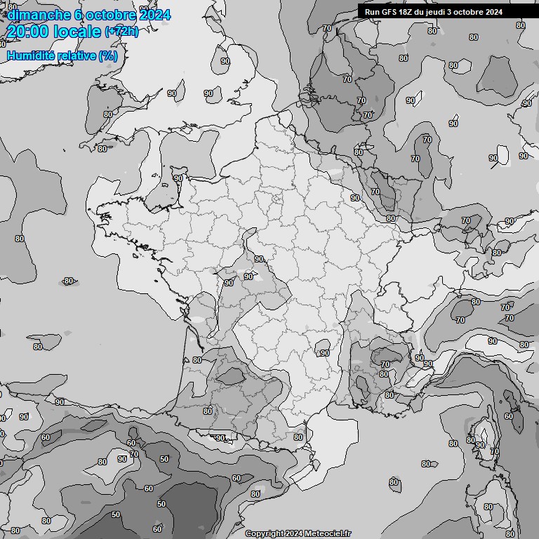 Modele GFS - Carte prvisions 