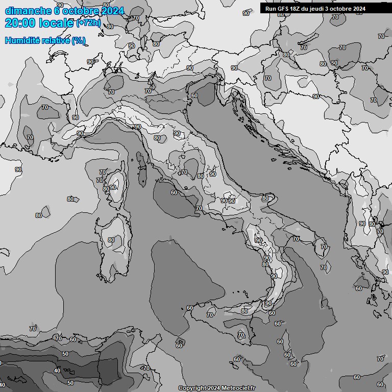 Modele GFS - Carte prvisions 