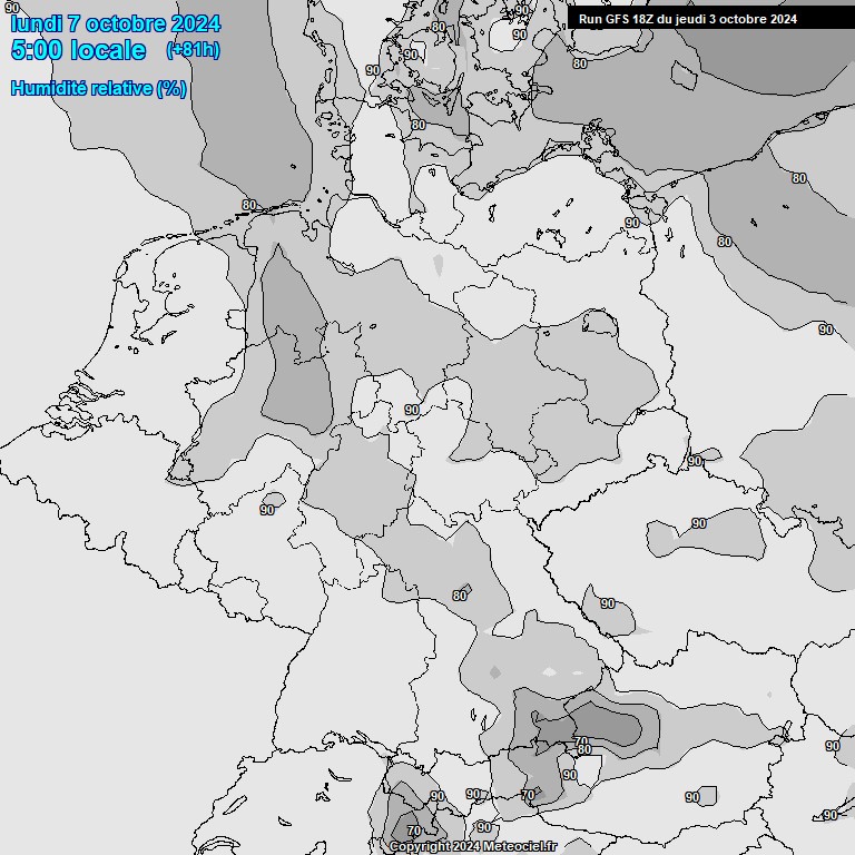 Modele GFS - Carte prvisions 