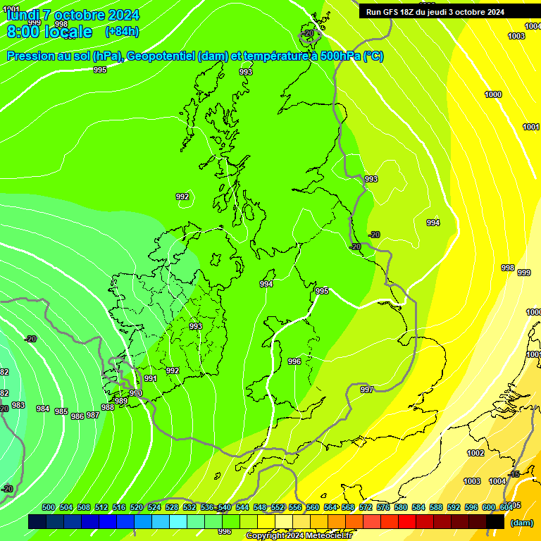 Modele GFS - Carte prvisions 