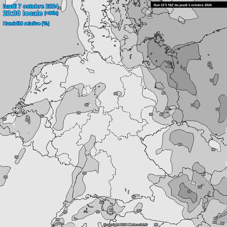 Modele GFS - Carte prvisions 