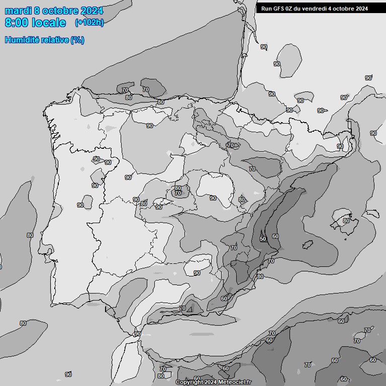 Modele GFS - Carte prvisions 