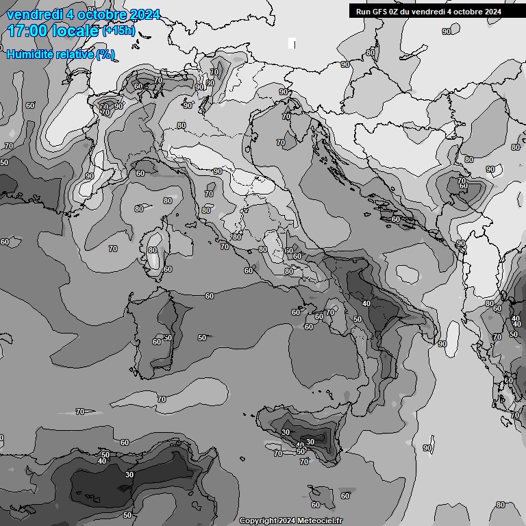 Modele GFS - Carte prvisions 