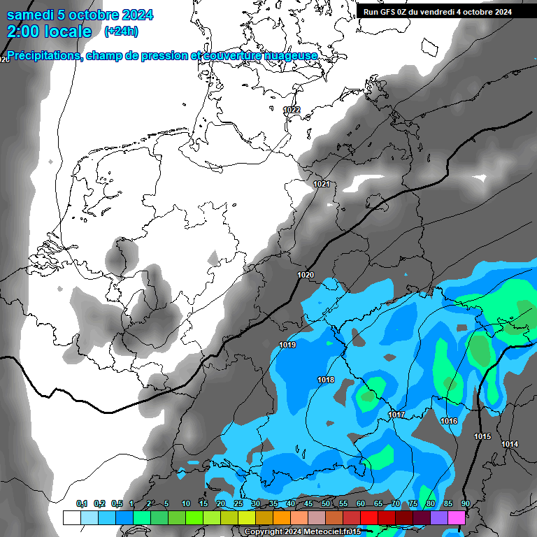 Modele GFS - Carte prvisions 