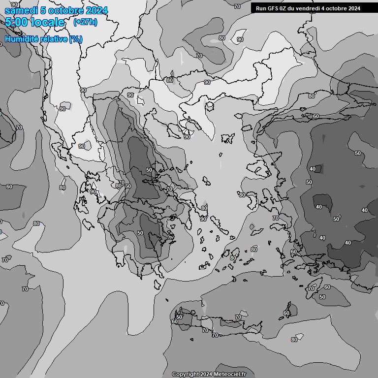 Modele GFS - Carte prvisions 