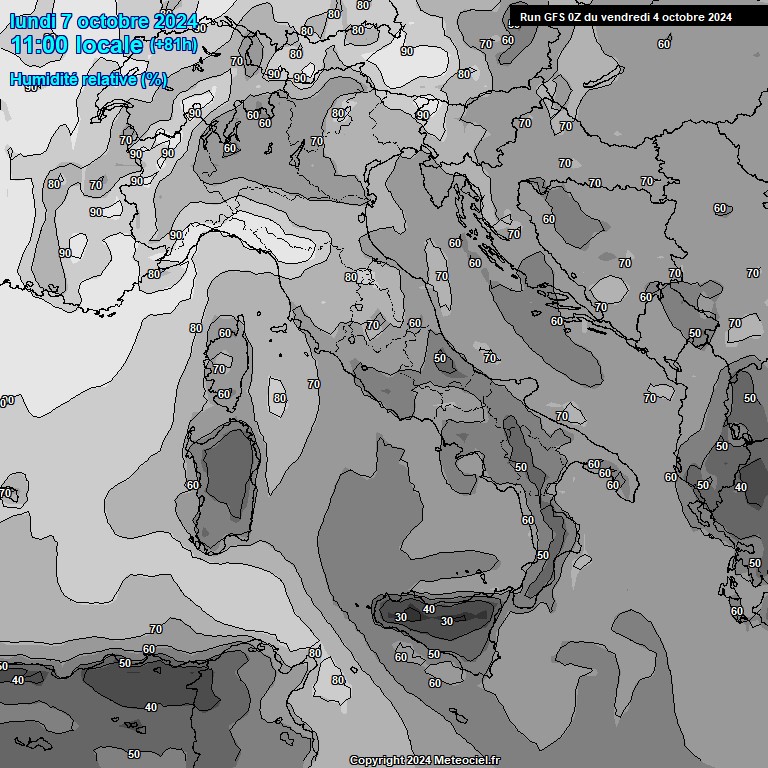 Modele GFS - Carte prvisions 