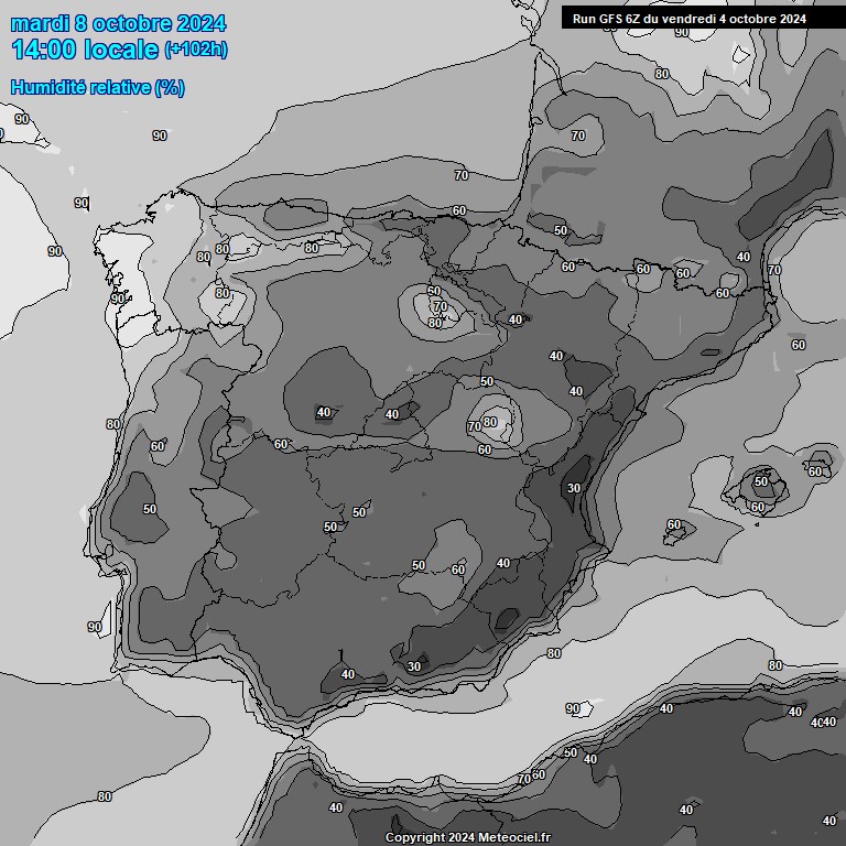 Modele GFS - Carte prvisions 