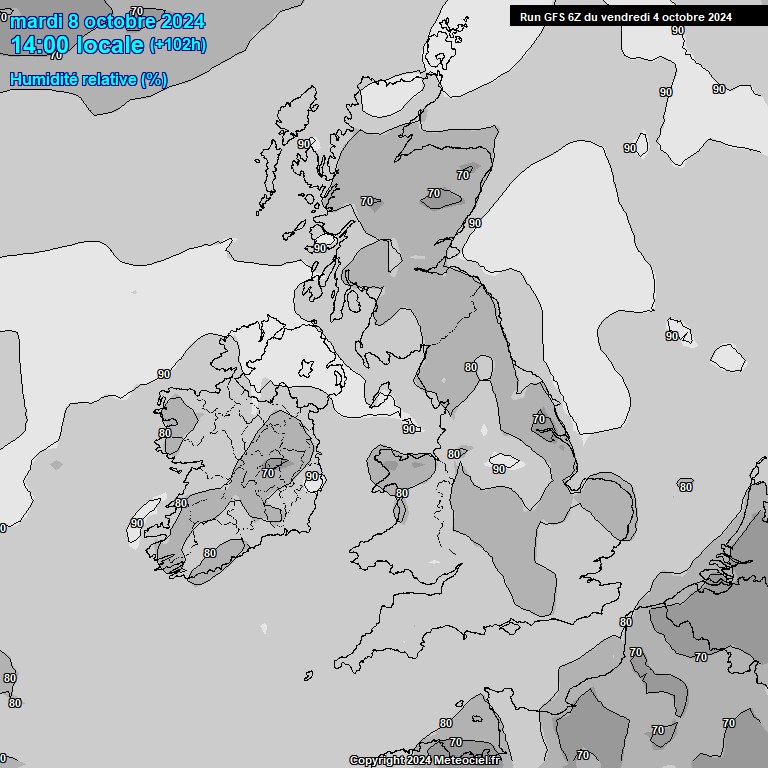 Modele GFS - Carte prvisions 