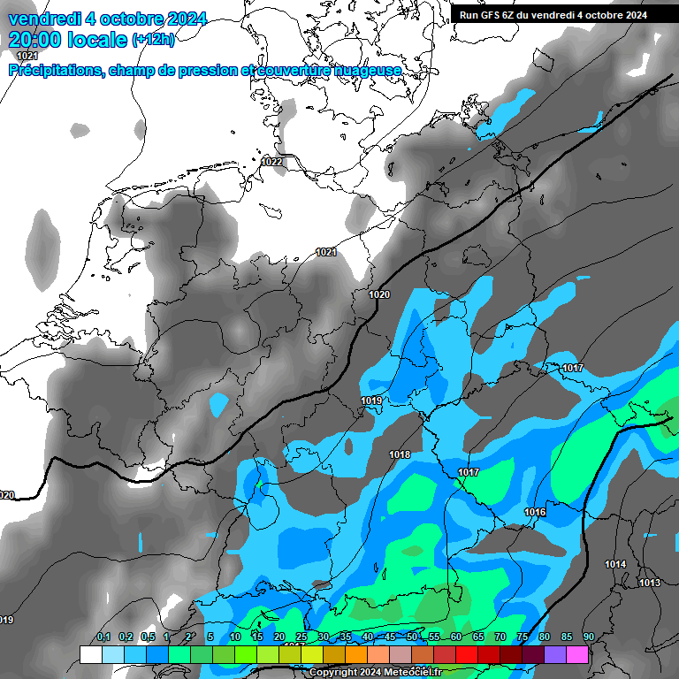 Modele GFS - Carte prvisions 