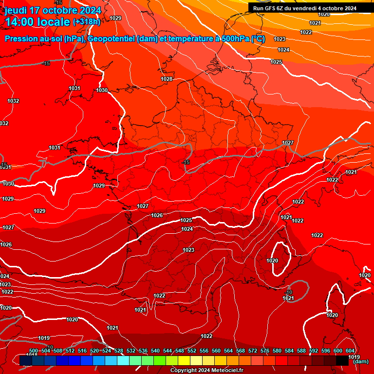 Modele GFS - Carte prvisions 