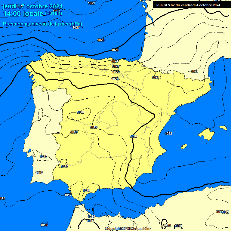 Modele GFS - Carte prvisions 