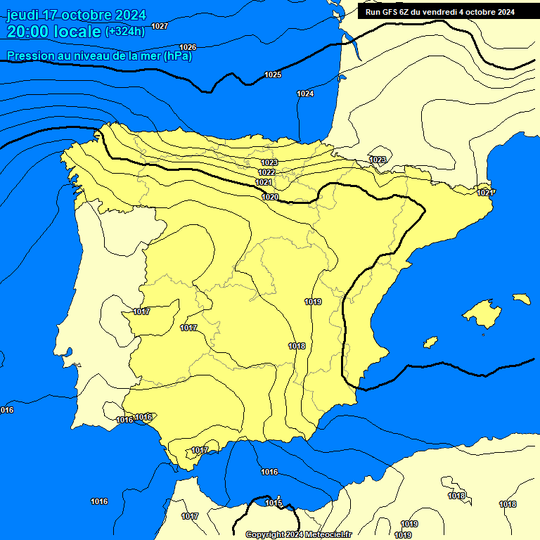 Modele GFS - Carte prvisions 