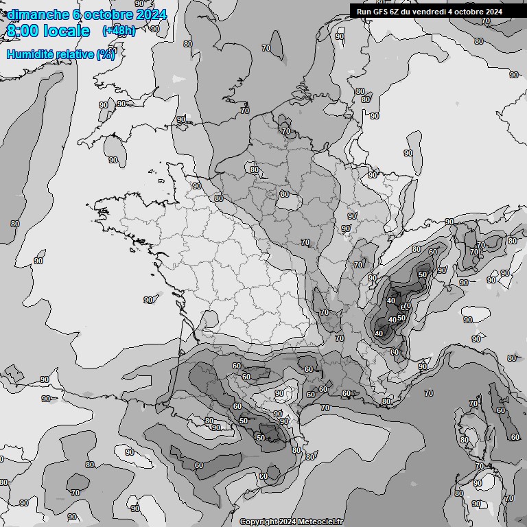 Modele GFS - Carte prvisions 