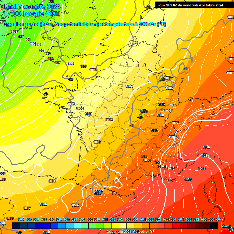 Modele GFS - Carte prvisions 