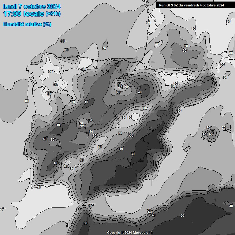 Modele GFS - Carte prvisions 