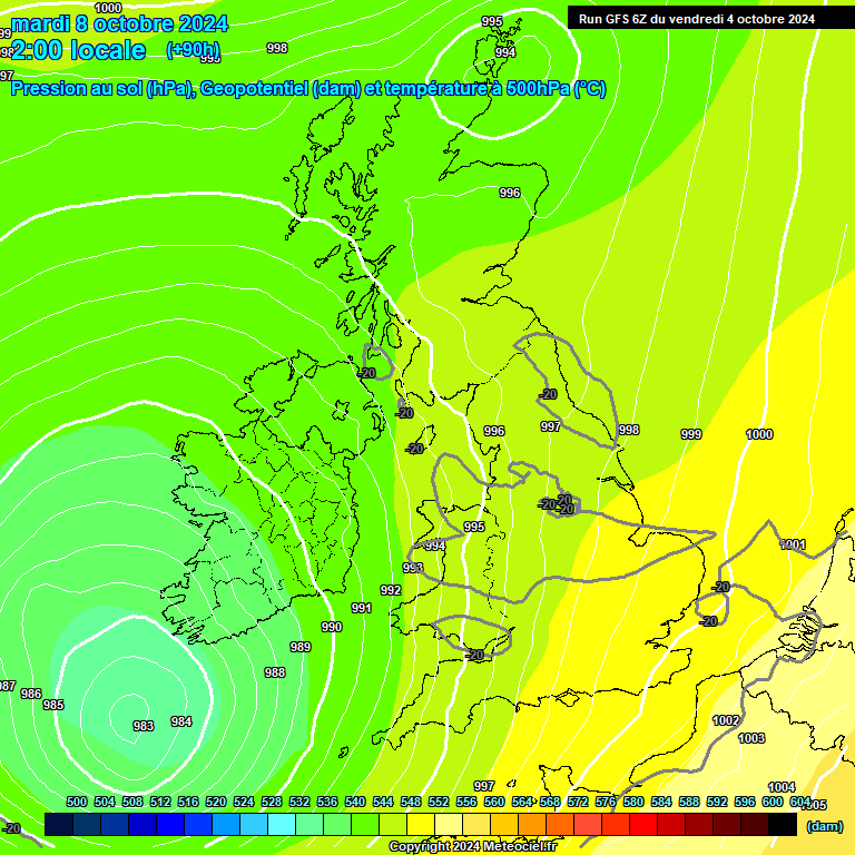 Modele GFS - Carte prvisions 