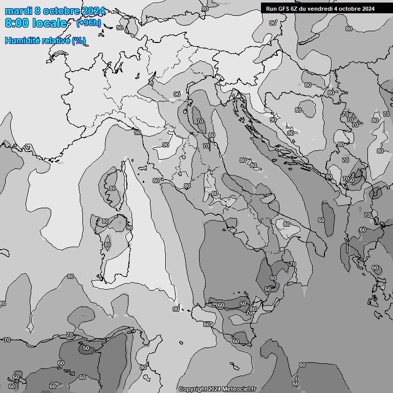 Modele GFS - Carte prvisions 