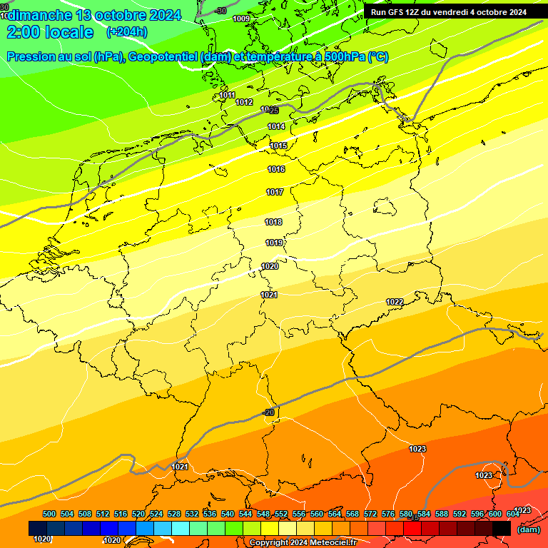 Modele GFS - Carte prvisions 