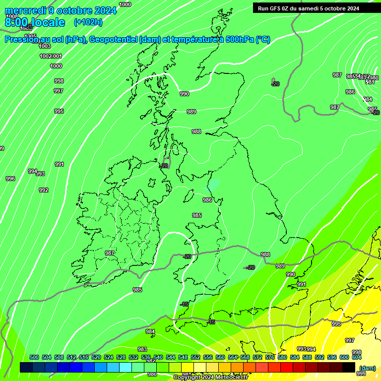 Modele GFS - Carte prvisions 