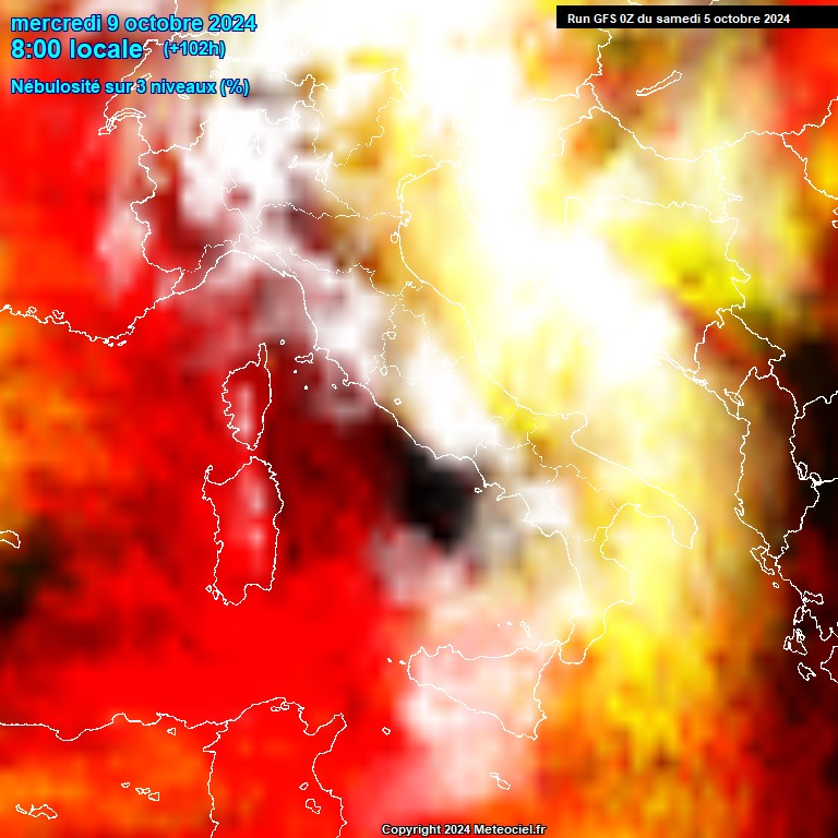 Modele GFS - Carte prvisions 