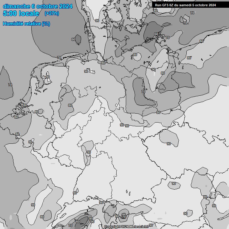 Modele GFS - Carte prvisions 