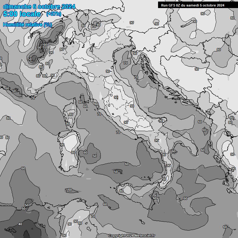 Modele GFS - Carte prvisions 