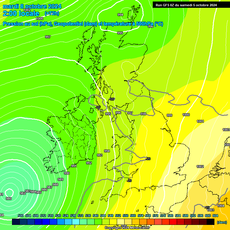 Modele GFS - Carte prvisions 