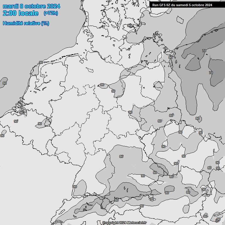 Modele GFS - Carte prvisions 