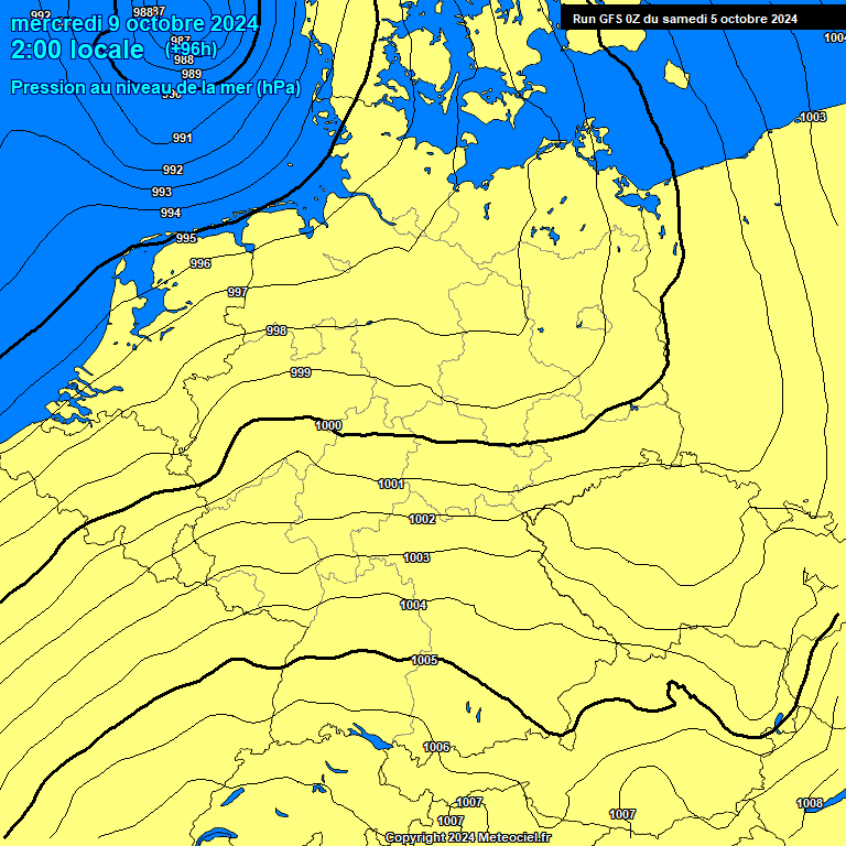 Modele GFS - Carte prvisions 