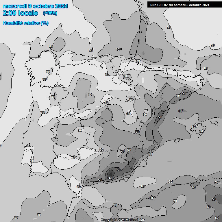 Modele GFS - Carte prvisions 