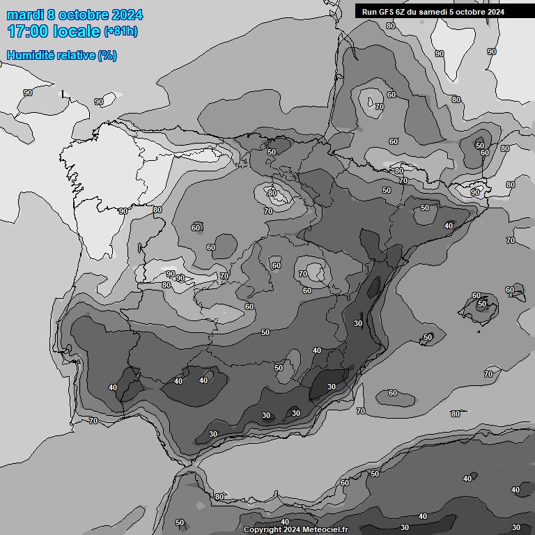 Modele GFS - Carte prvisions 