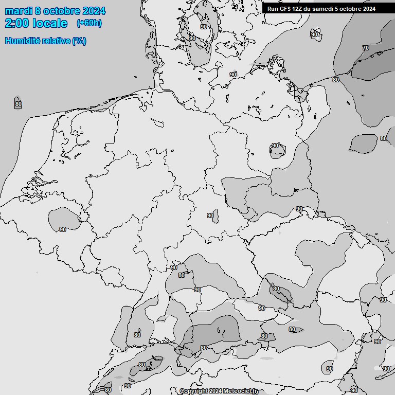 Modele GFS - Carte prvisions 