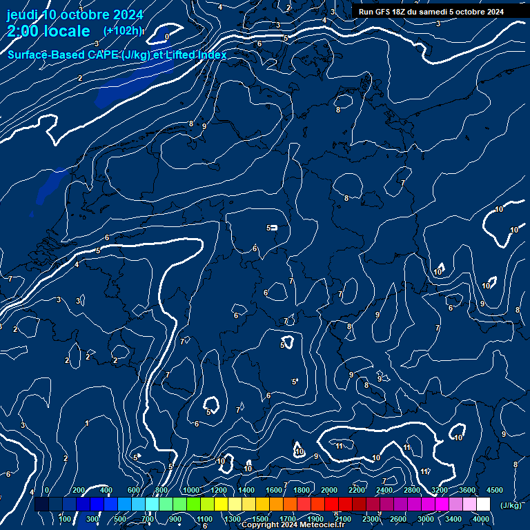 Modele GFS - Carte prvisions 