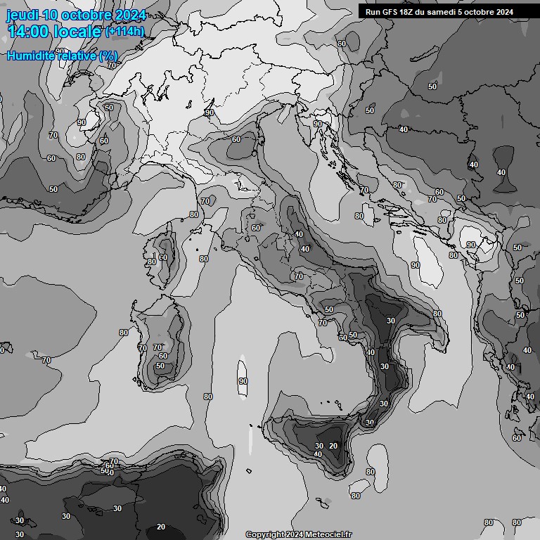 Modele GFS - Carte prvisions 