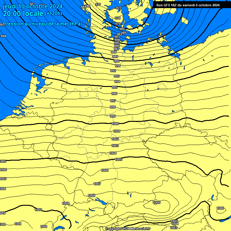 Modele GFS - Carte prvisions 