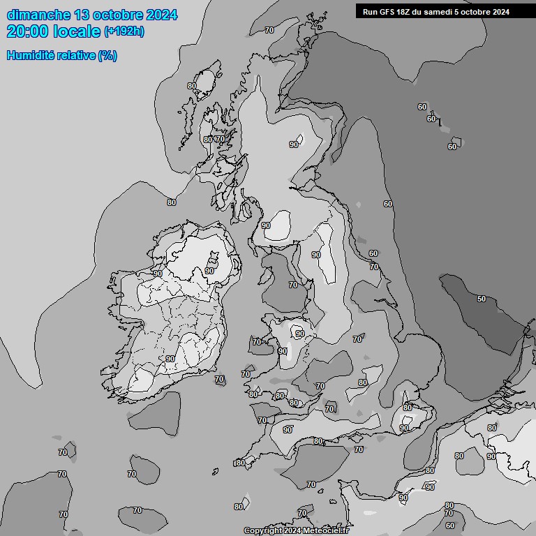 Modele GFS - Carte prvisions 