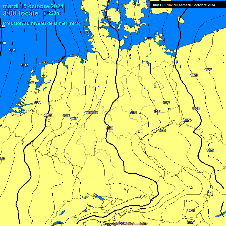 Modele GFS - Carte prvisions 